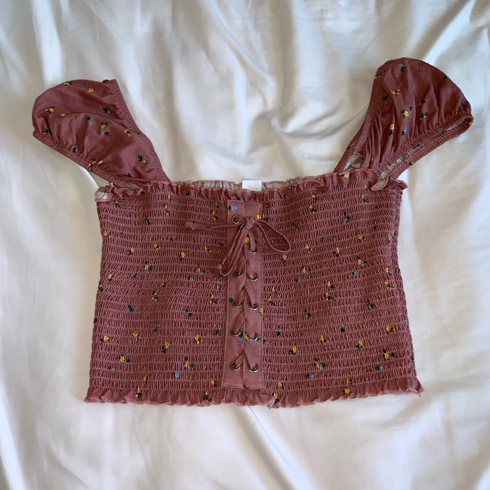 PACSUN Mauve Floral Blouse